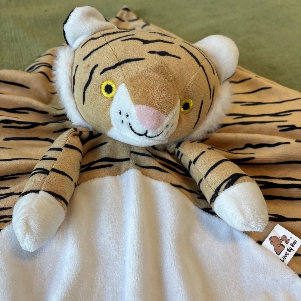 Love By Emi Plush Orange Tiger Security Blanket Pacifier Lullaby White Noise